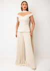 Maisonel Top Pleated Trousers and Scarf Co-Ord, Pearl