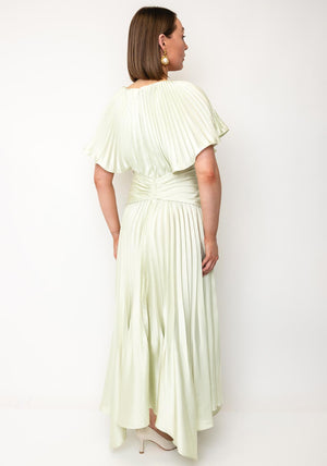 Maisonel Pleated A-Line Midi Dress, Green