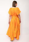 Maisonel Pleated A-Line Midi Dress, Orange