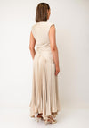 Maisonel Plisse Pleated Dress and Scarf, Cream