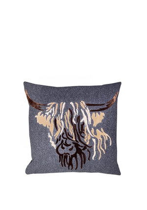 Malini Angus Cushion 45x45cm, Grey