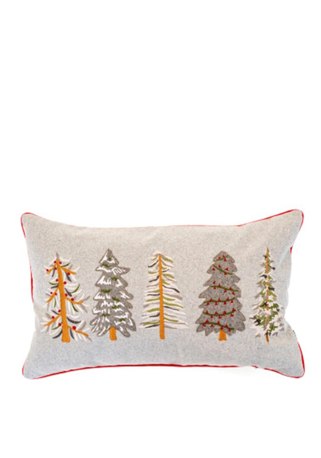 Malini Christmas Tree Applique Cushion, Grey