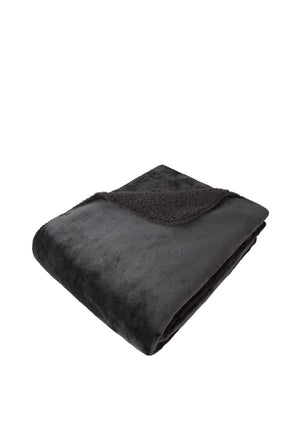 Malini Cosy Faux Fur Throw, Black