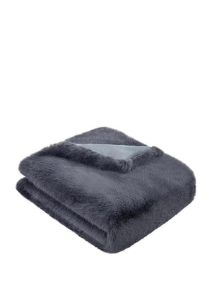 Malini Jasper Faux Fur Throw, Slate Grey