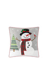 Malini Snowman Frosty Cushion 45x45cm, Grey