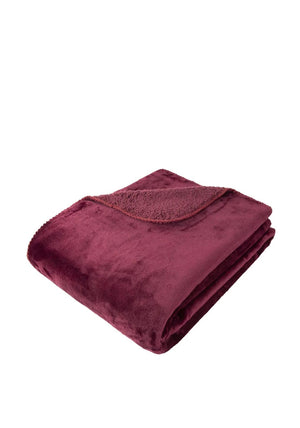 Malini Cosy Fleece Throw, Wine
