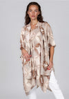 Malissa J Geometric Satin Cover Up and Pashmina Set, Beige