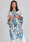 Malissa J Geometric Satin Cover Up and Pashmina Set, Blue