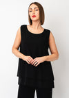 Malissa J One Size Layered Chiffon Top, Black