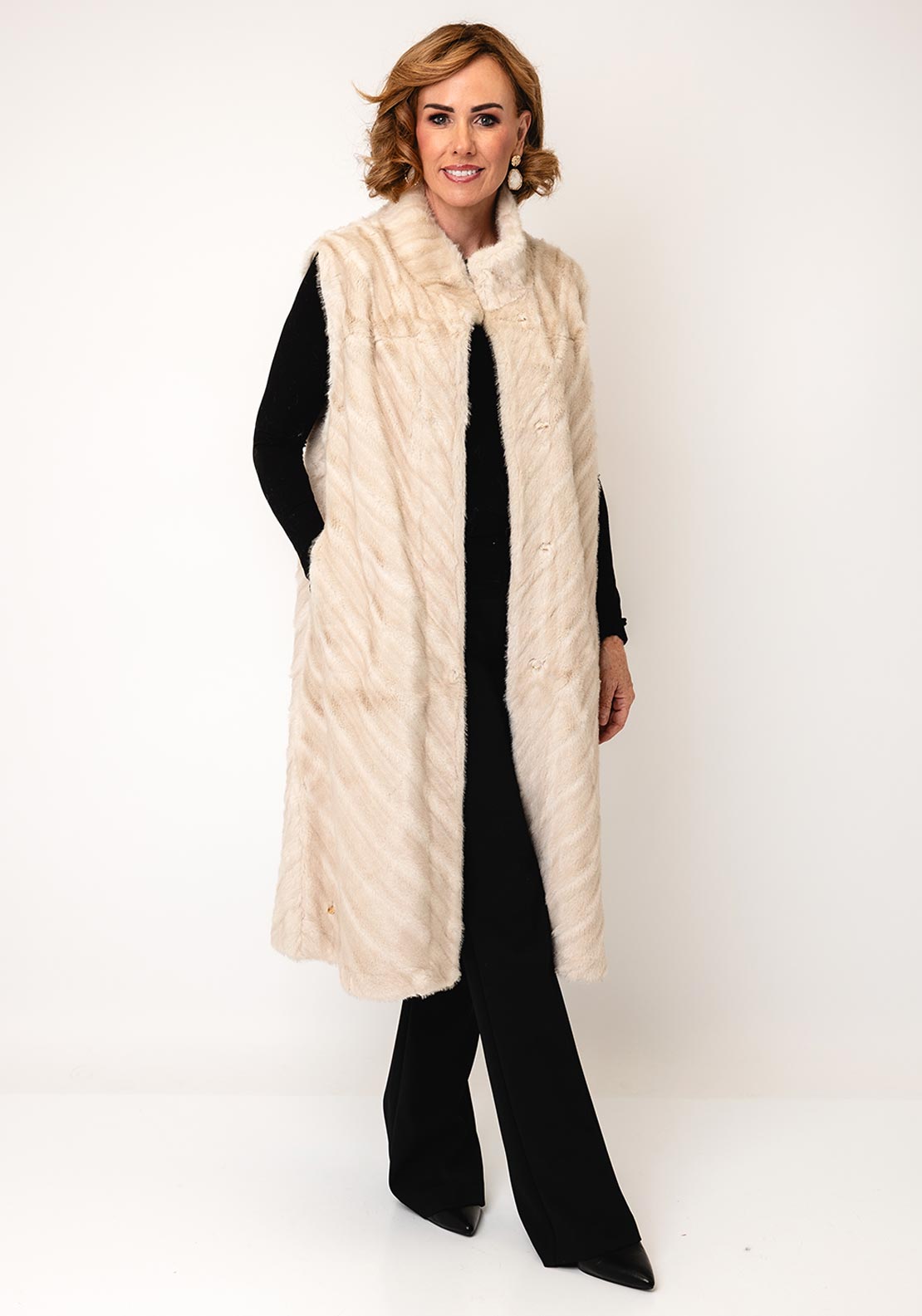 MALISSA J   FAUX FUR CHEVRON