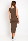 Malissa J One Size Basic Jersey Midi Dress, Khaki