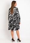 Malissa J One Size Zebra Print Frill Trim Knee Length Dress, Grey