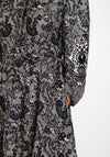 Malissa J Lace Print A-line Maxi Dress, Black