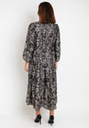 Malissa J Lace Print A-line Maxi Dress, Black