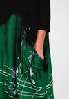 Natalia Collection One Size Paint Splash Midi Dress, Green