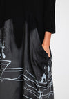 Natalia Collection One Size Paint Splash Midi Dress, Black