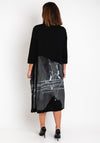 Natalia Collection One Size Paint Splash Midi Dress, Black