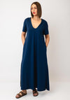 Malissa J One Size V Neck Jersey Dress, Dark Blue