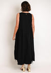 Natalia Collection Drawstring Detail Cotton Maxi Dress, Black