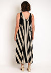 Natalia Collection One Size Flowy Striped Midi Dress, Black