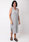 Malissa J One Size Metallic Crochet Knit Dress, Silver