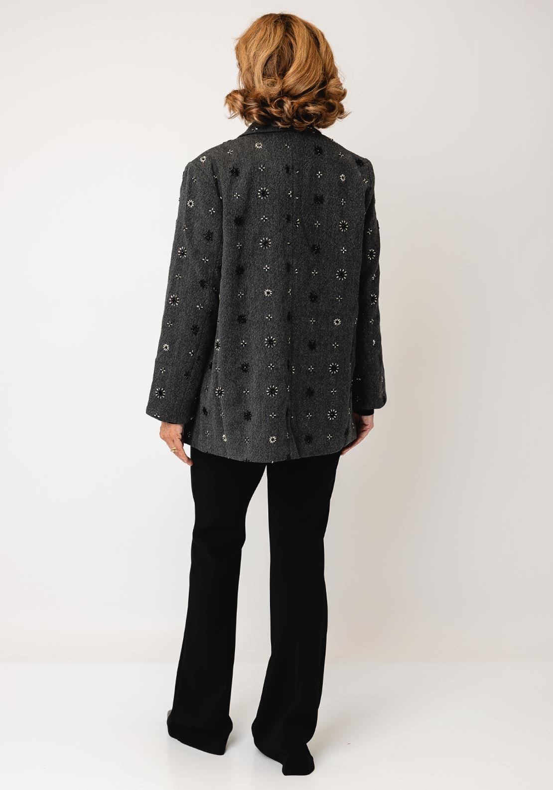 Malissa J Embellished Heavy Blazer, Grey