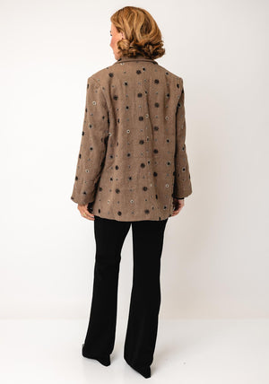 Malissa J Embellished Heavy Blazer, Taupe