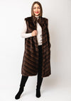 Malissa J One Size Faux Fur Long Gilet, Brown