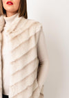 Malissa J One Size Faux Fur Long Gilet, Beige