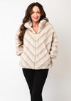 Malissa J Faux Fur Cropped Sleeve Jacket, Beige