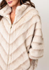 Malissa J Faux Fur Cropped Sleeve Jacket, Beige