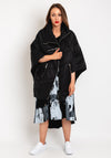 Malissa J One Size Poncho Style Puffer Jacket, Black