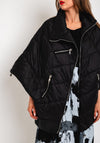 Malissa J One Size Poncho Style Puffer Jacket, Black