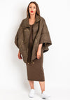 Malissa J One Size Poncho Style Puffer Jacket, Khaki