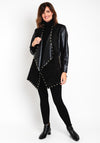 Natalia Collection One Size Faux Suede Studded Jacket, Black