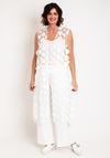 Natalia Collection One Size Long Mesh Waistcoat, White