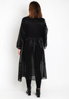 Natalia Collection One Size Sheer Mesh Coat Dress, Black