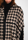 Malissa J One Size Houndstooth Cape Style Coat, Beige