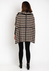Malissa J One Size Houndstooth Cape Style Coat, Beige