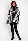 Natalia Collection One Size Houndstooth Cape Style Coat, Black & White
