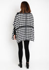 Natalia Collection One Size Houndstooth Cape Style Coat, Black & White