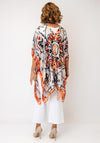 Malissa J Abstract Print Satin Cover Up and Pashmina Set, Orange