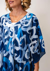 Malissa J Heart Satin Cover Up and Pashmina Set, Blue