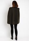 Malissa J One Size Military Style Cape, Khaki
