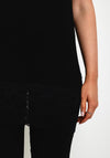 Natalia Collection One Size Lace Trim Vest, Black
