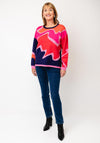 Malissa J One Size Printed Round Neck Jumper, Pink