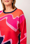 Malissa J One Size Printed Round Neck Jumper, Pink