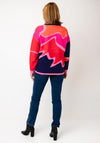 Malissa J One Size Printed Round Neck Jumper, Pink