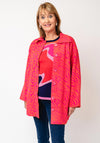 Malissa J One Size Animal Print Button Down Cardigan, Pink & Orange