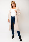 Malissa J One Size Cable Knit Long Cardigan, Beige